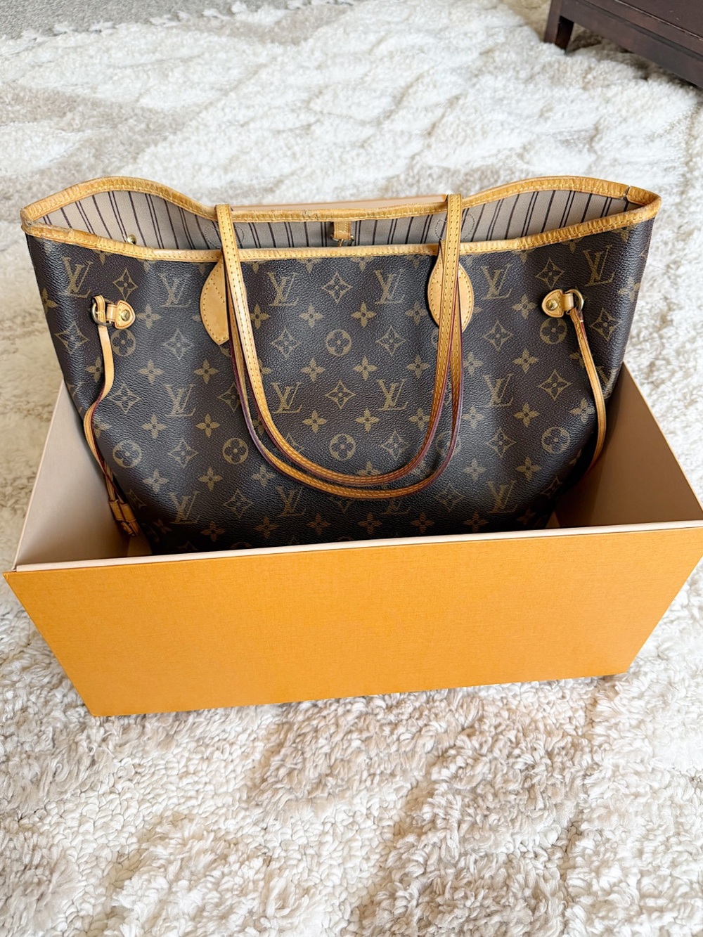 Louis vuitton MM neverfull monogram shoulder bag tote + box - Picture 3 of 16